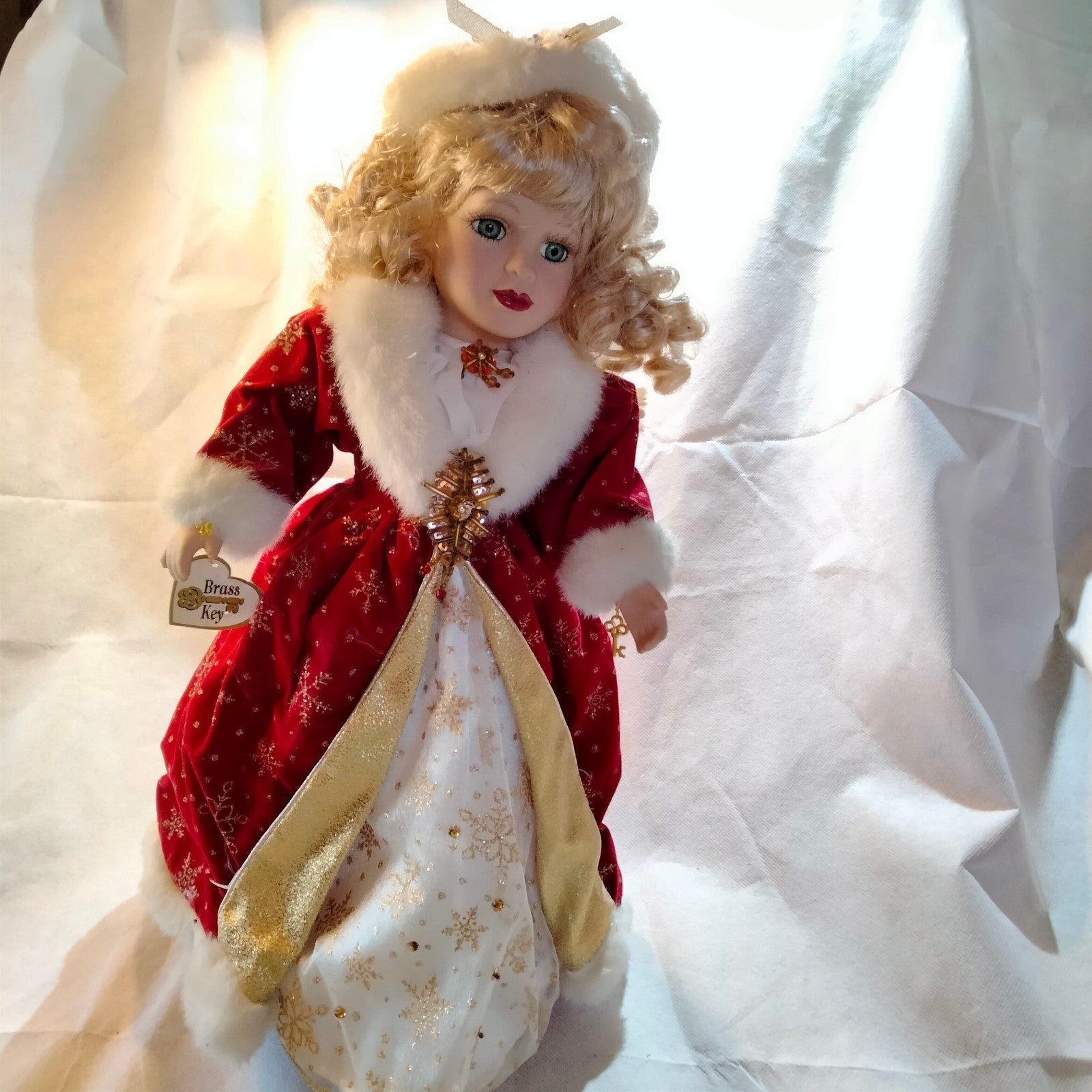 Vintage Brass Keys Porcelain Doll