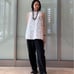 United Arrows Cut Jacquard Tunic Blouse