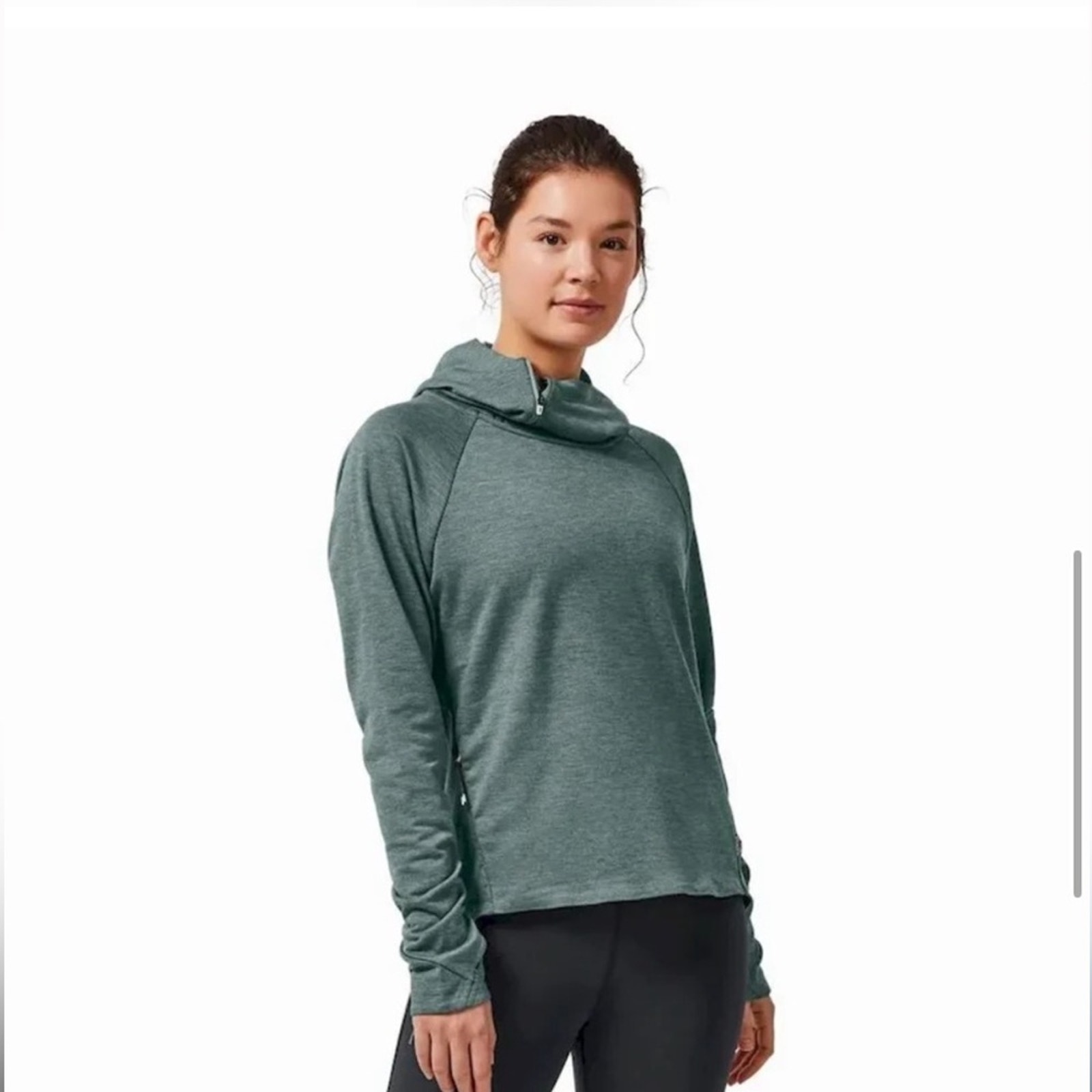 ON Running On Clouds High Neck Technical Funnel Neck Hoodie Green Size XS