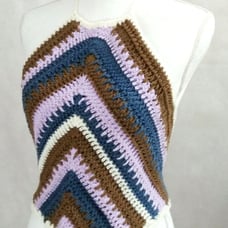 Top, Crop, Halter, Crochet, Knit, Handma