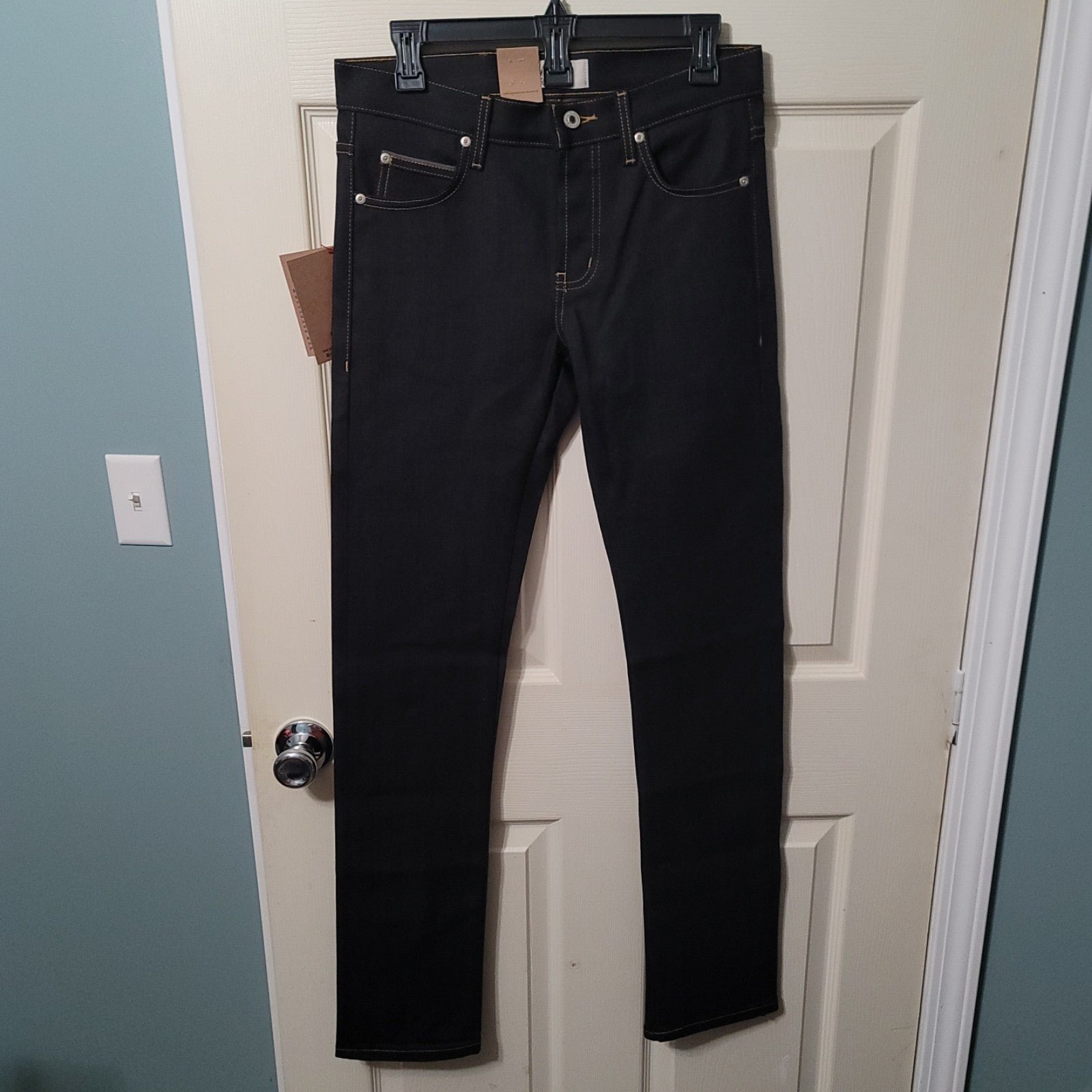 Naked & Famous Skinny Guy Deep Indigo Stretch Selvedge Raw Jeans Size (29x35)