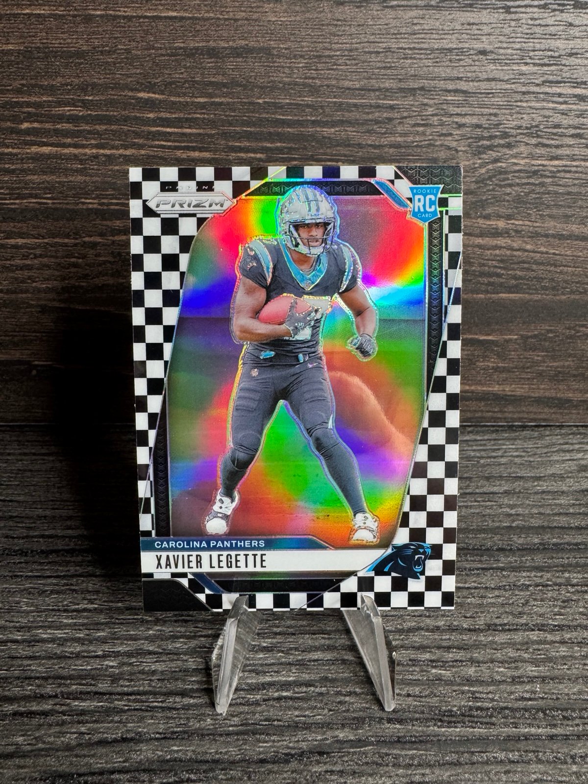 2024 Xavier Legette Rookie Black & White Checkerboard Prizm No. 398 PANTHERS