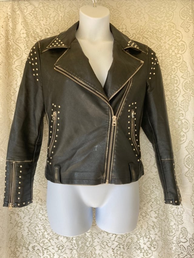 Faux Leather Jacket top shop lrg