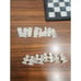 Marble Chess Set Hand-Carved Figures Black White Game board Holiday Gift 7.75in