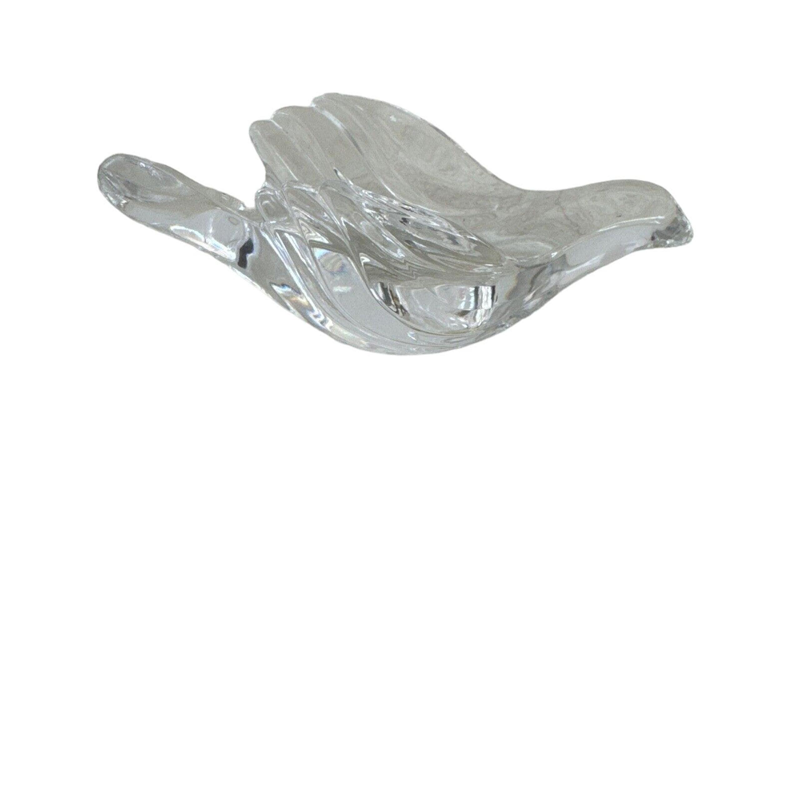 Gorham Lead Crystal Dove Swallow Bird Candle Holder Paperweight West Germany