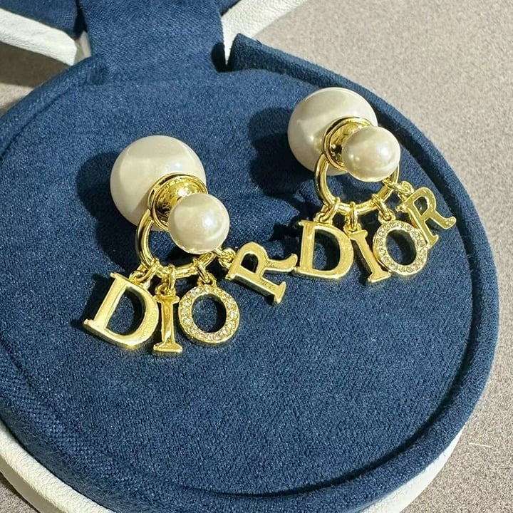 gold letter earrings, pearl earrings for women, 18k gold plated