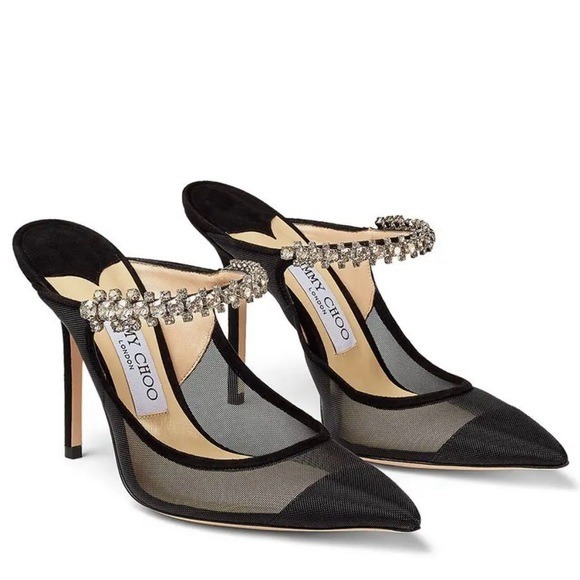 JIMMY CHOO Bing Mesh-Panel 100mm Pumps 976