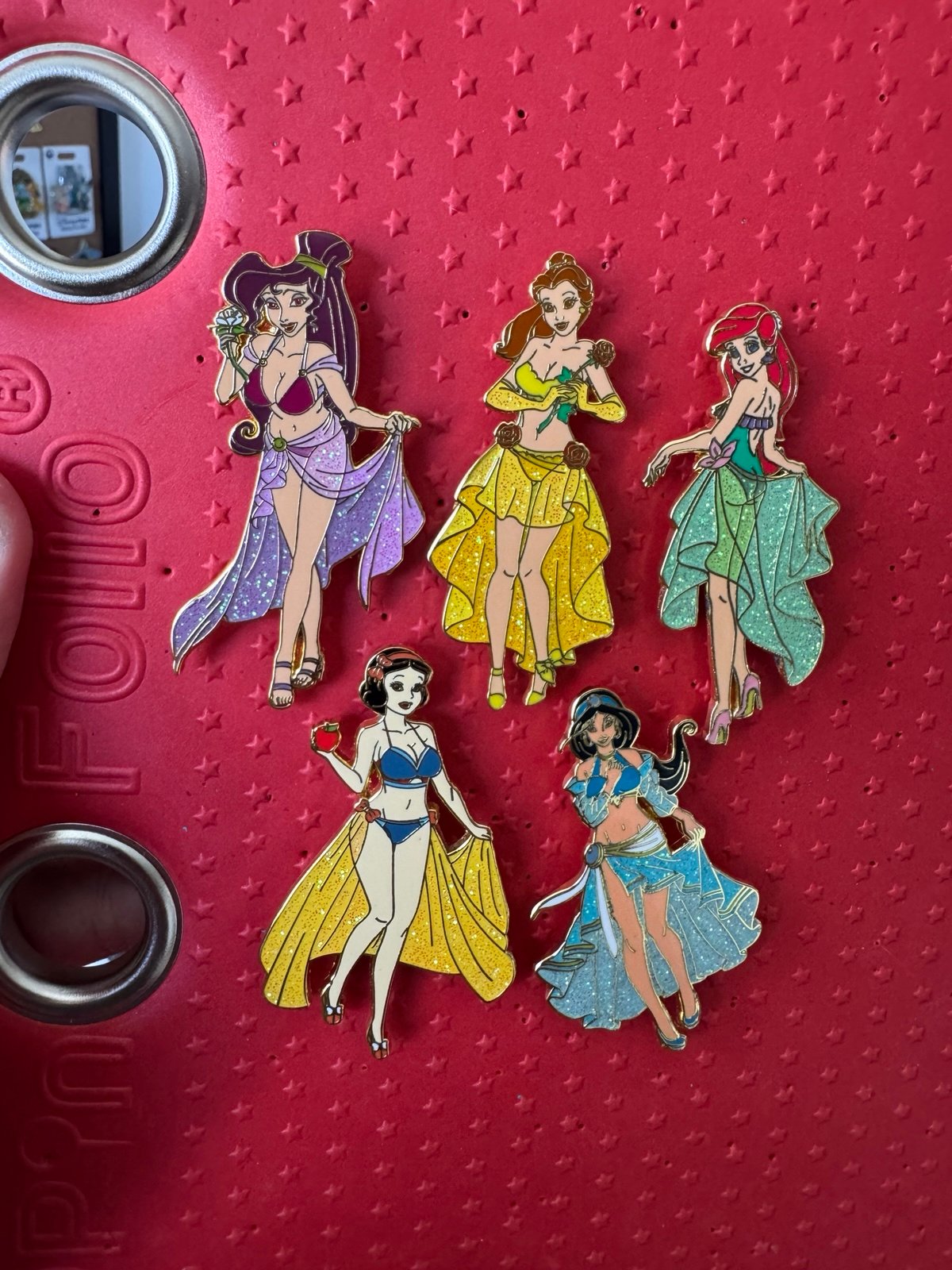 Disney 5 Pin Set Summer Glimmer Dress Fantasy LE 100