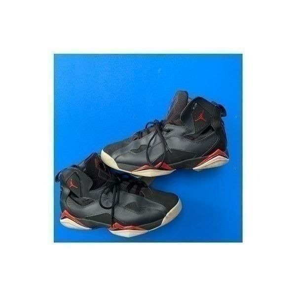 Nike Air Jordan True Flight Black Red Anthracite Grey Shoes 342964-002 Size 10.5
