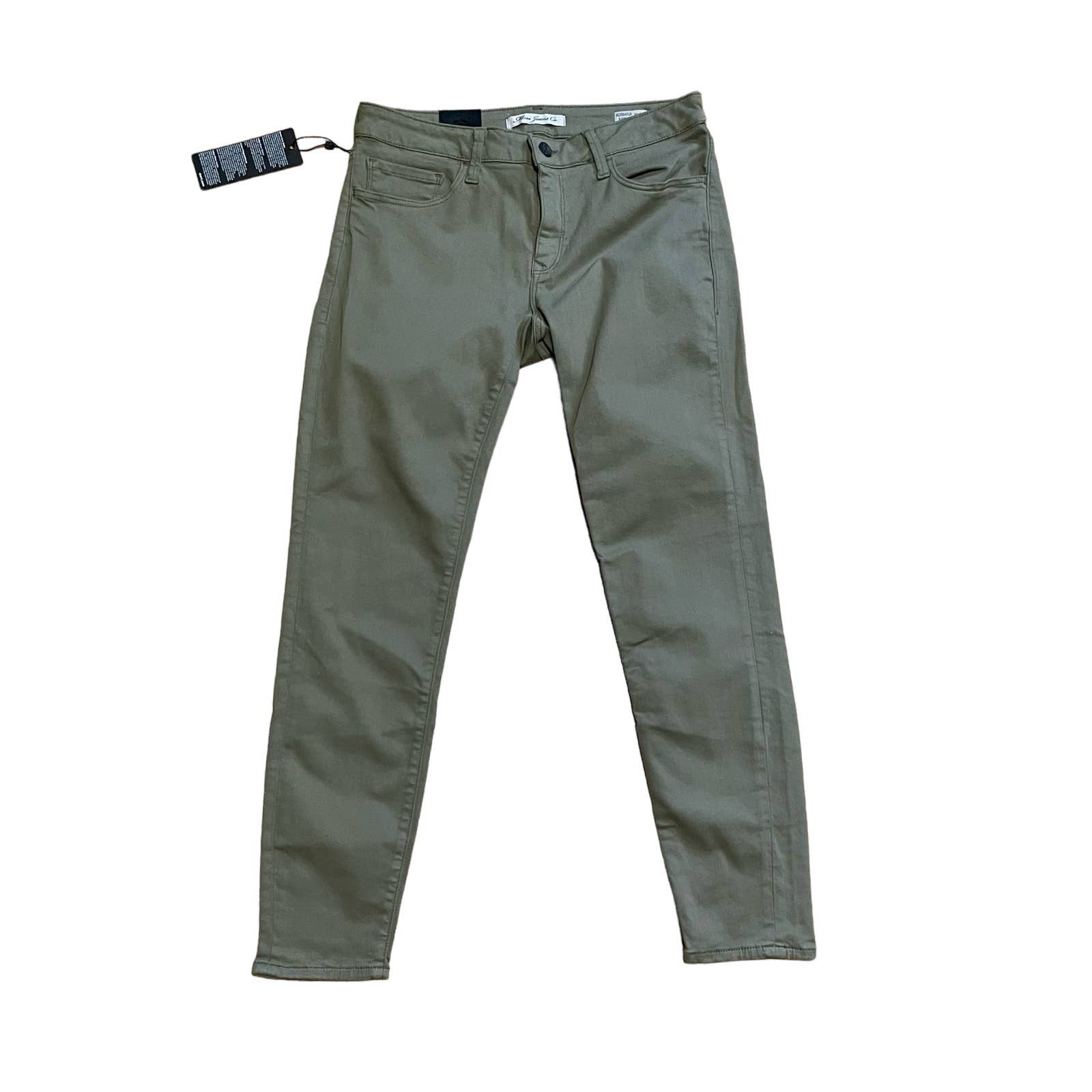 Mavi Jeans Green Twill Adrianna Ankle Mid Rise Super Skinny Pants NEW 29