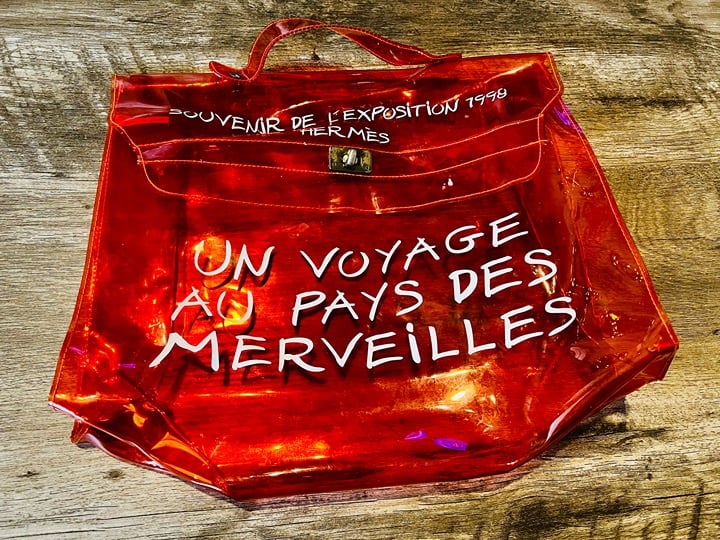 Orange clear tote bag