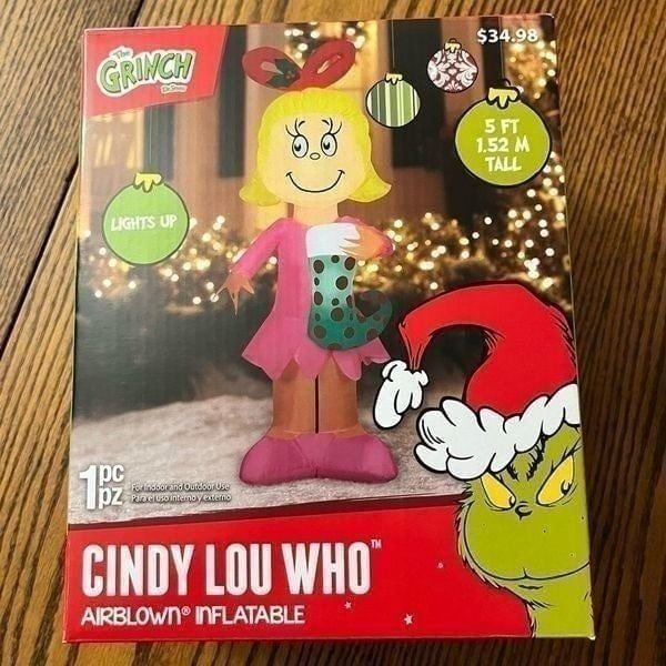 THE GRINCH Cindy Lou Who Christmas Inflatable BNIB 2023 Stocking