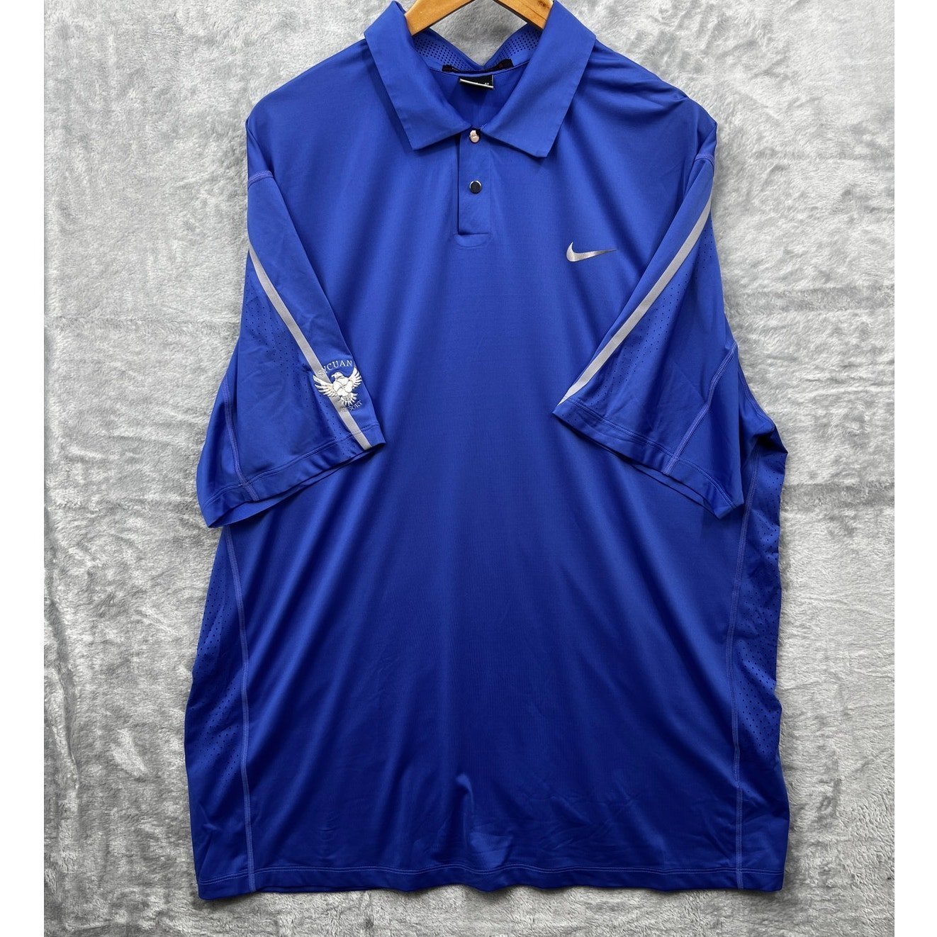 Nike Tiger Woods Collection Dri-Fit Blue Short Sleeve Golf Polo Shirt Size XL