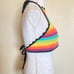 Hand Crafted Rainbow Flower Festival Crochet Halter Crop Top Size Medium