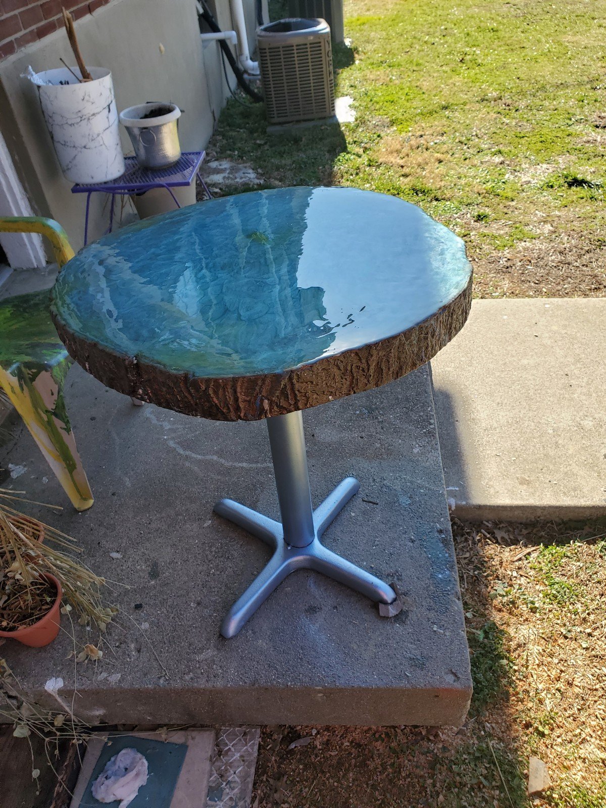 Wood epoxy table