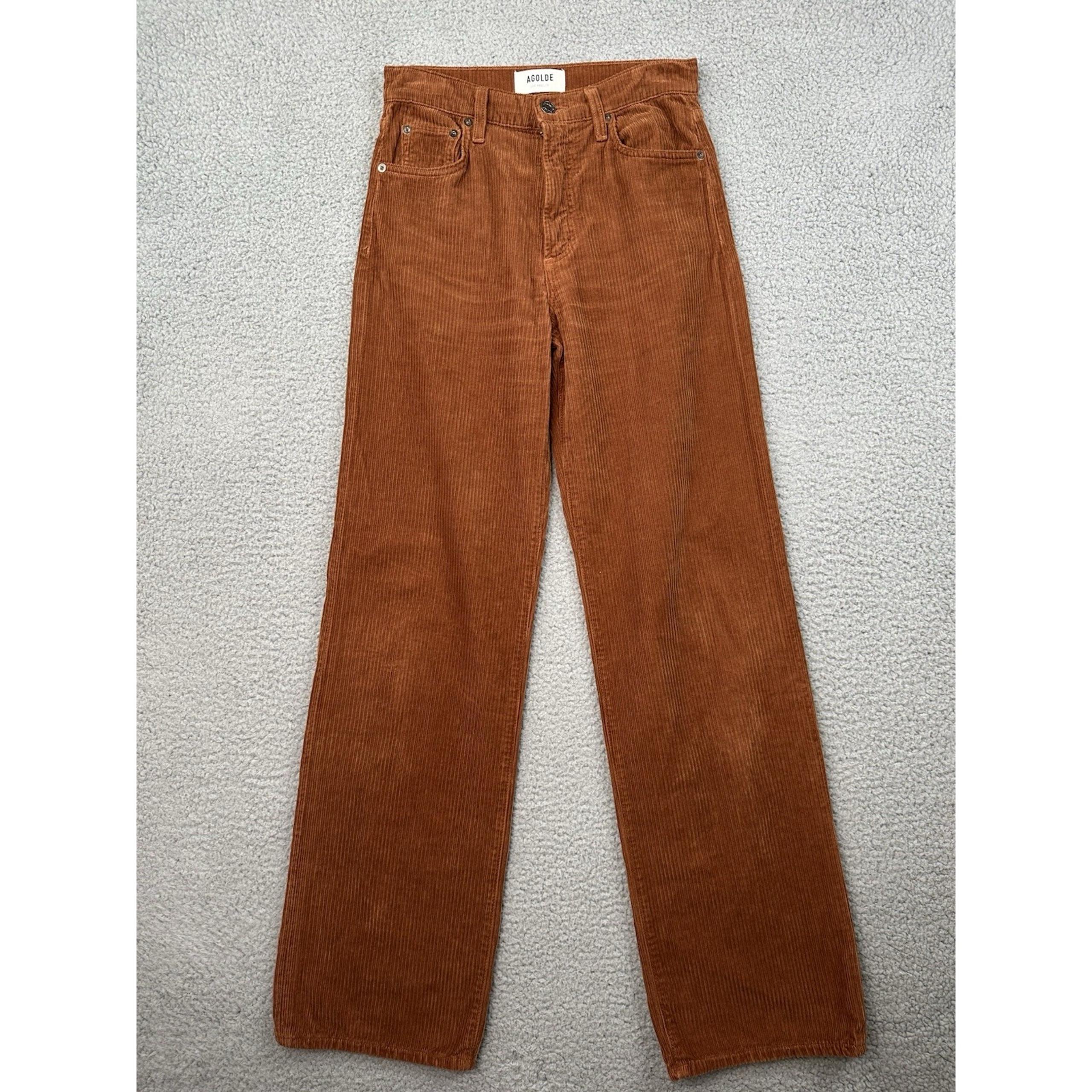 AGOLDE Harper Jean Corduroy Pants Womens Size 24 Rust Flare 26x32
