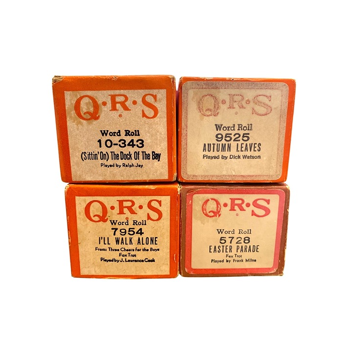 Player Piano Rolls (4) Q.R.S. Words, Autumn Leaves; Easter Parade; Etc Vintage