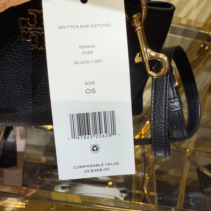 25年★Tory Burch Britten Mini Satchel 160641 NWT Tory Burch Britten Mini Satchel 160641 In Black