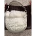 COACH SKI BUNNY Vintage Quilted White Nylon Hobo Shoulder Bag Rabbit Fur Trim