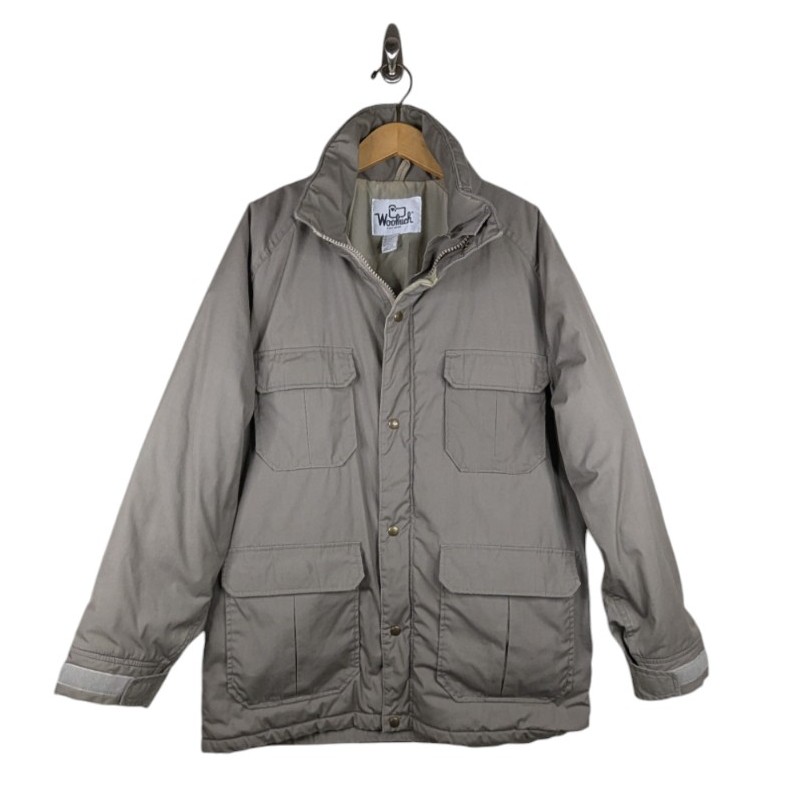 VINTAGE Woolrich Men's Parka Classic USA Made Winter Coat Beige / Brown LARGE