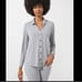SOMA Intimates Cool Night Notch Collar Long Sleeve PJ Top. CALM STRIPE, NWT