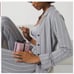 SOMA Intimates Cool Night Notch Collar Long Sleeve PJ Top. CALM STRIPE, NWT