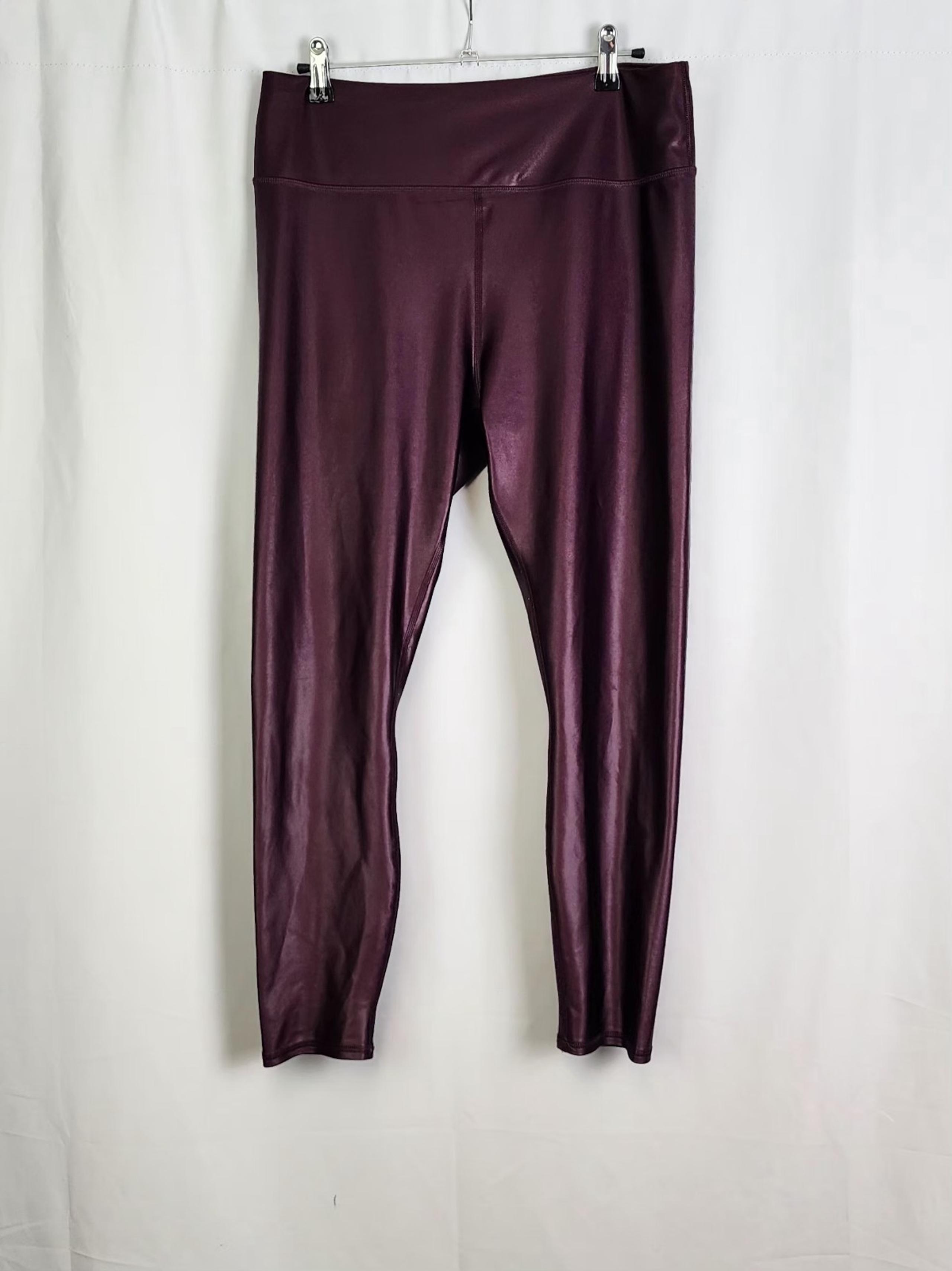 Women's Maurices Burgundy Faux Leather Leggings Size L
