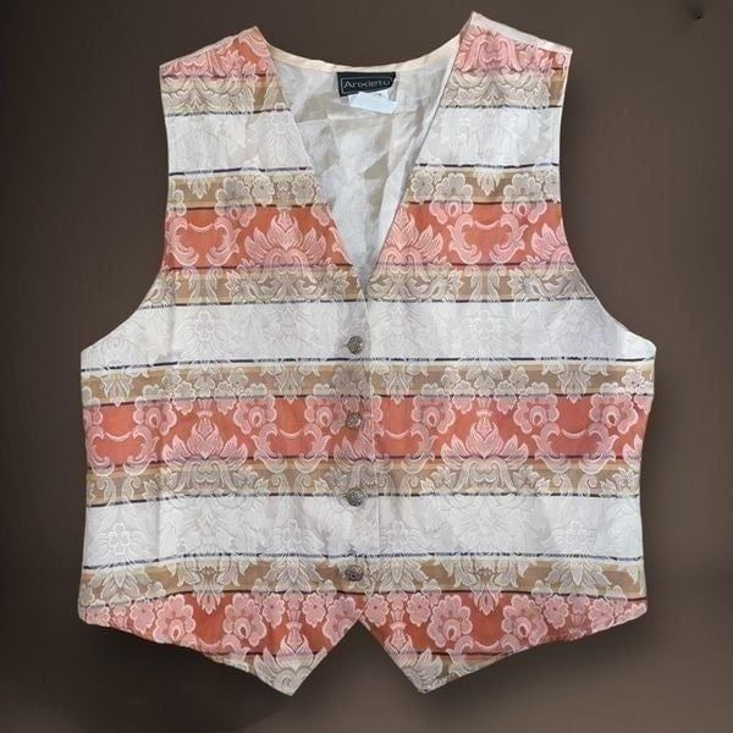 Vintage Anxiety Brocade Striped Tapestry Vest