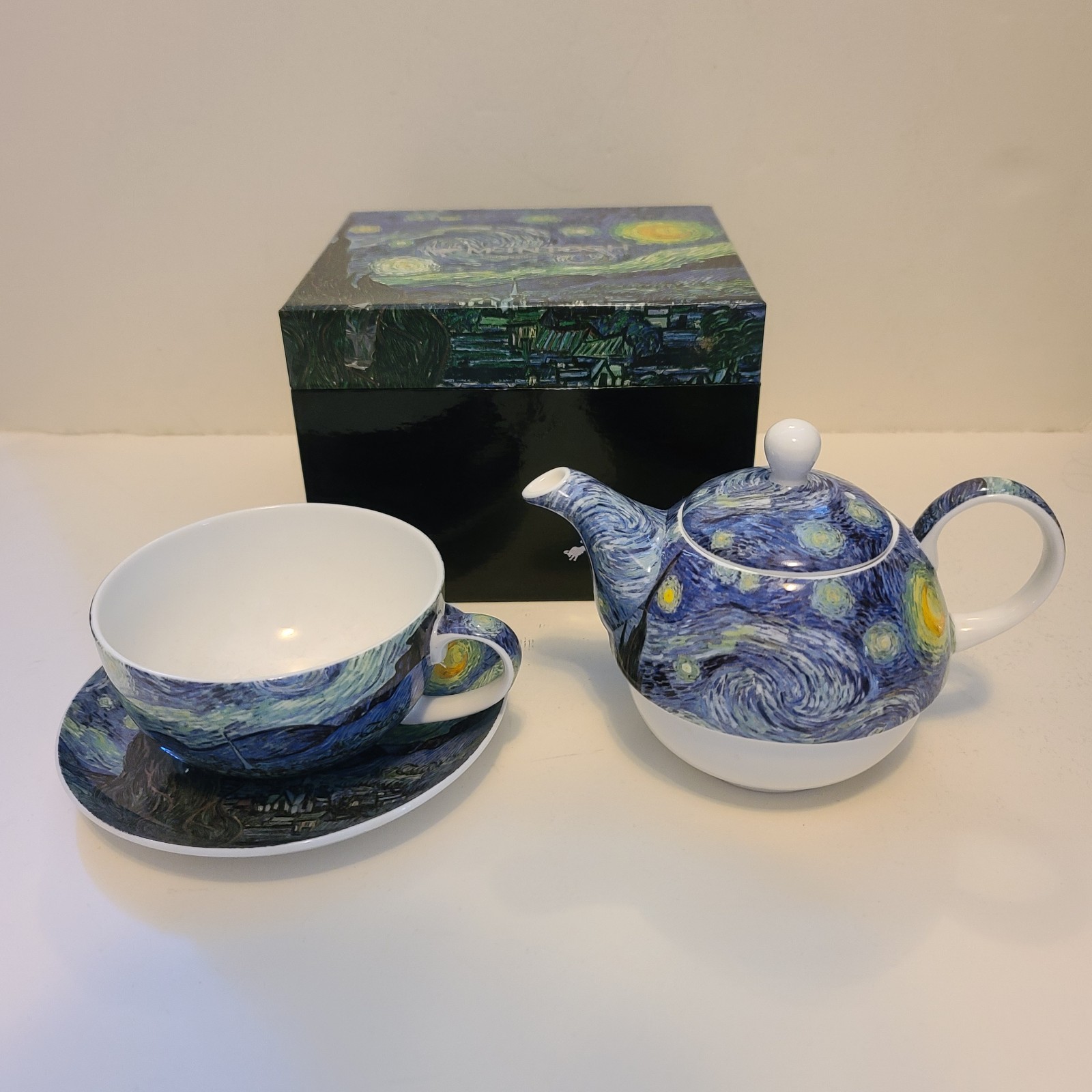 McIntosh Vincent van Gogh Starry Night Tea for One Tea Cup, Saucer, Teapot Set