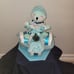 Light Teal Sleepy Fox Diaper Trycycle cake-gender neutral-**Free Shipping **