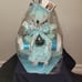 Light Teal Sleepy Fox Diaper Trycycle cake-gender neutral-**Free Shipping **