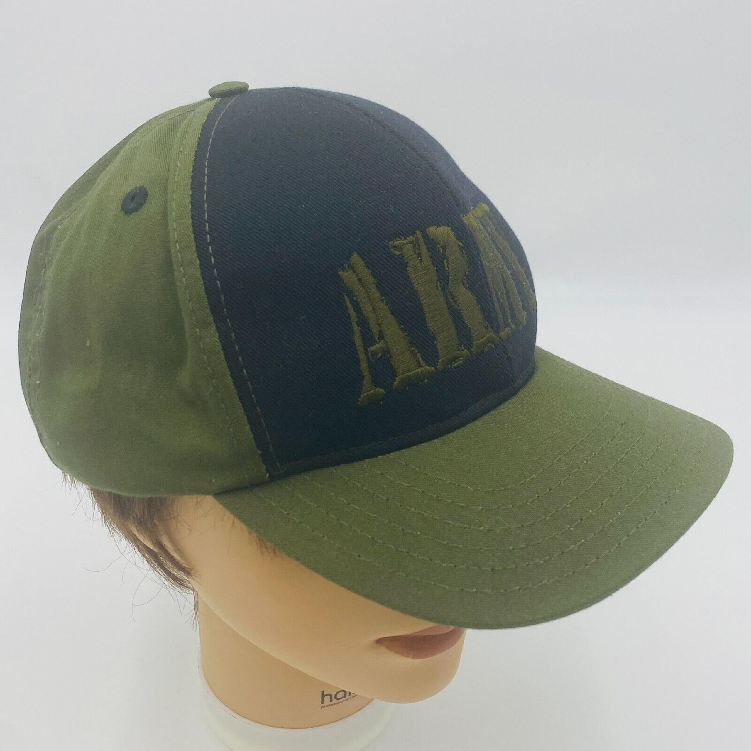 ARMY Black and Green Hat Hook and Loop, American flag on side, Made in USA