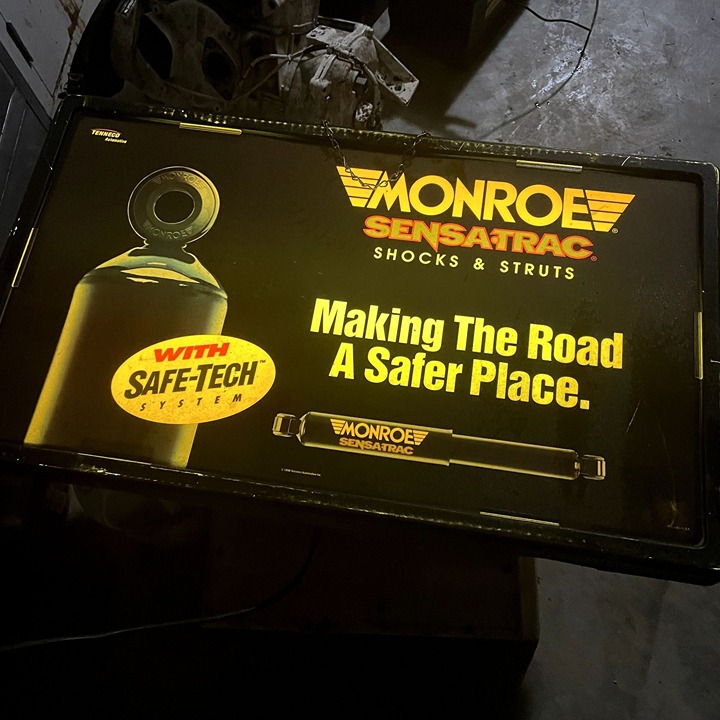 MONROE SENSATRAC SHOCKS & STRUTS Sign Advertisement Shop Neon Light. light works