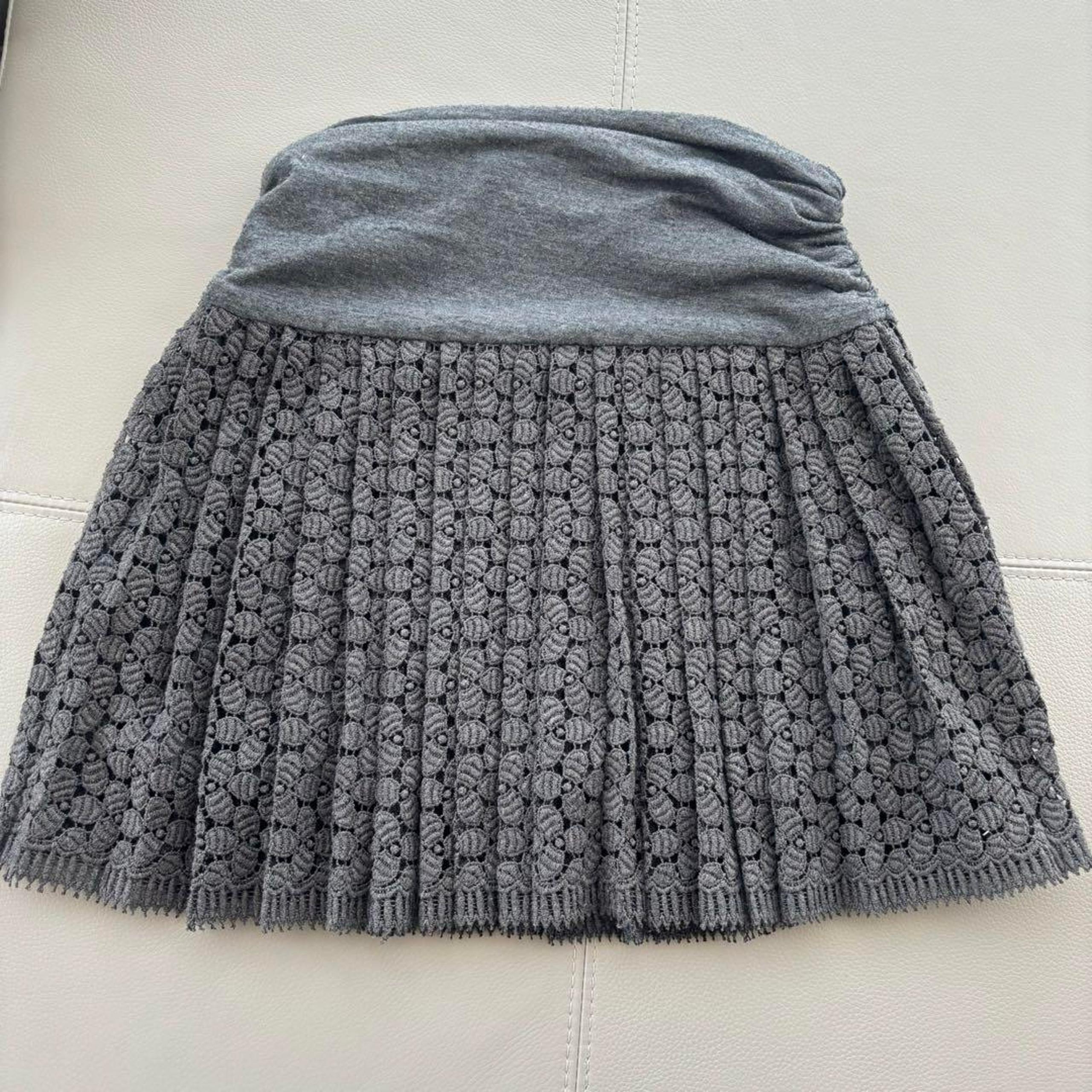 DIANE von FURSTENBERG Knit Lace Pleated Skirt