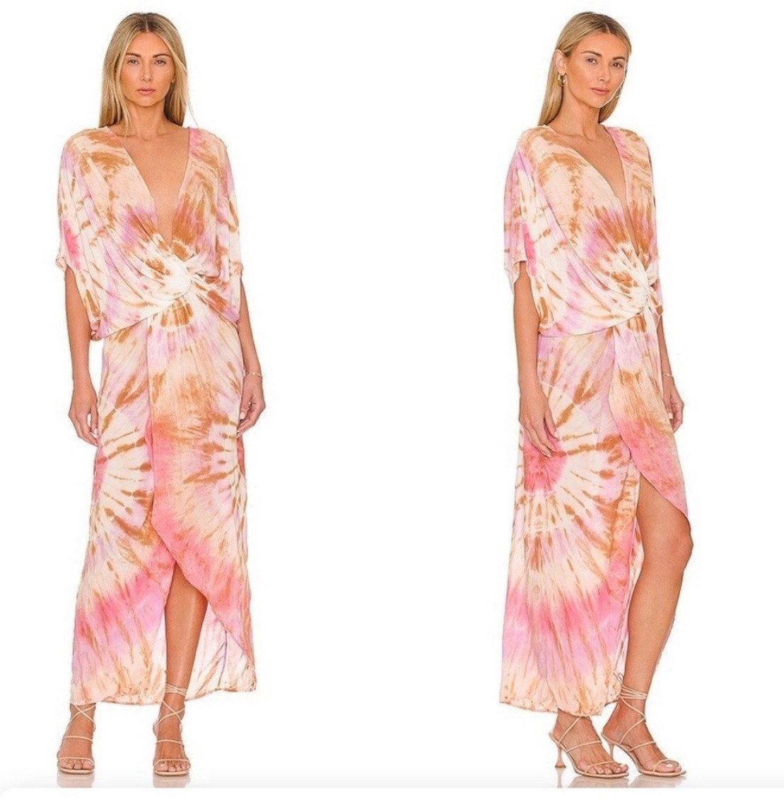 YOUNG FABULOUS & BROKE 'SIRENE' Maxi Dress In Jasmine Venus Print, Size S, EUC