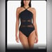 NWT Don't Mesh Halter Neck One-Piece Swimsuit BLEU by Rod Beattie