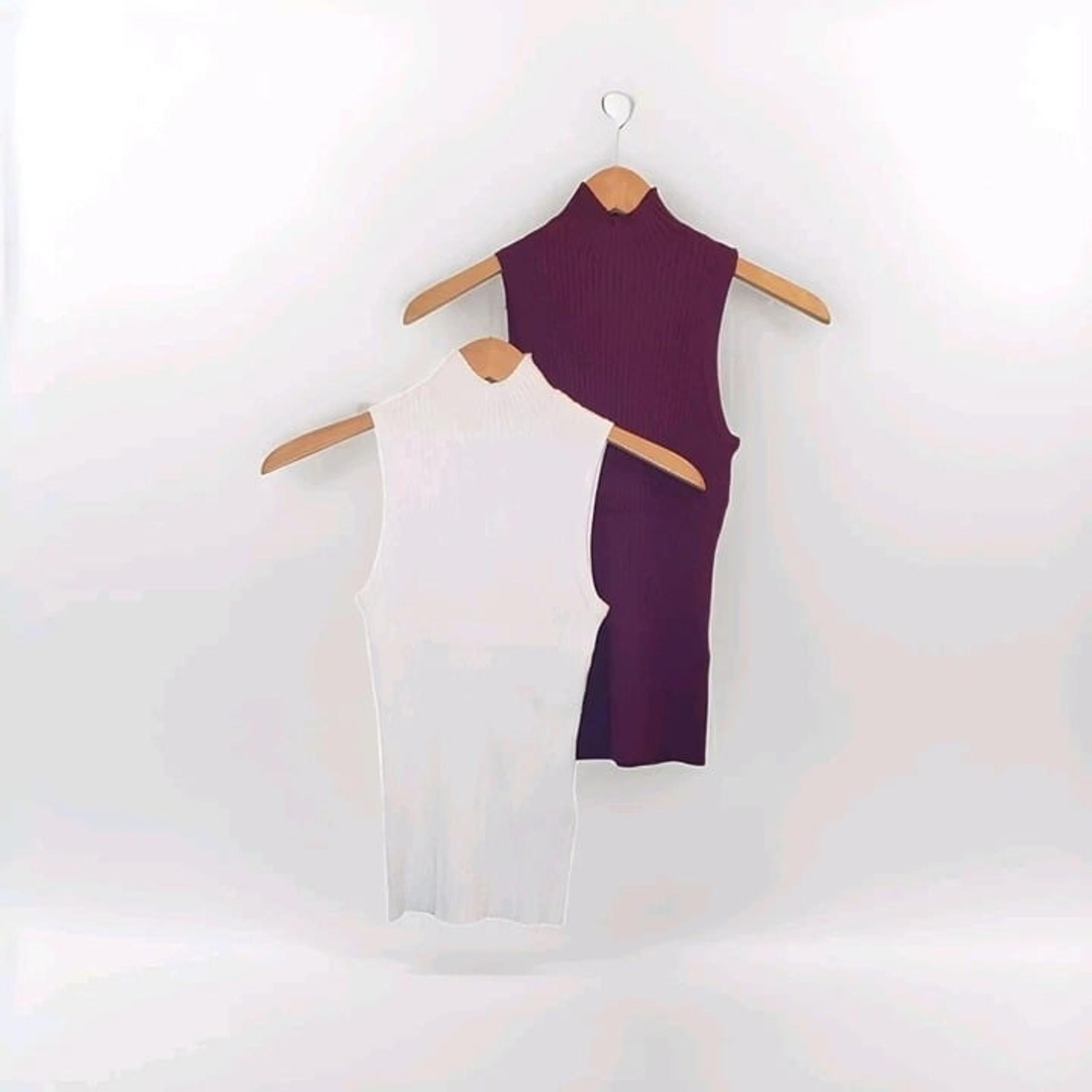 Madewell Mockneck Tank Sweater Set Women Size XXS Wine Ivory 2 Items [N0305] NWT