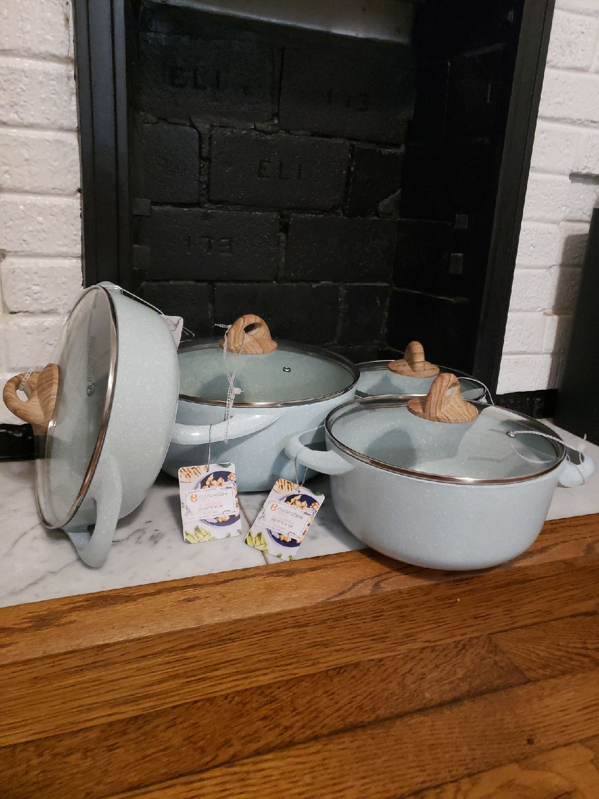 8 piece Masterclass Blue Casserole Set