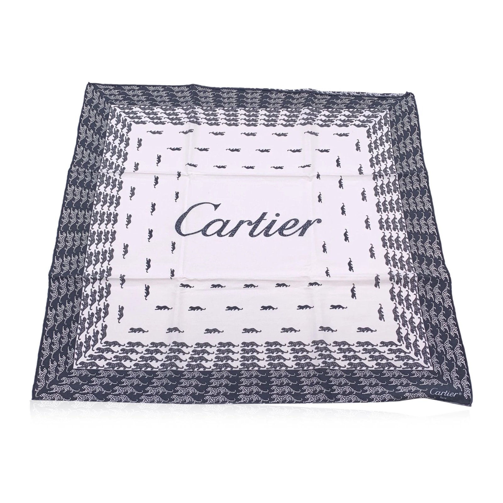 Cartier Black and White Panthers Scarf - Brand New with Box and Card!