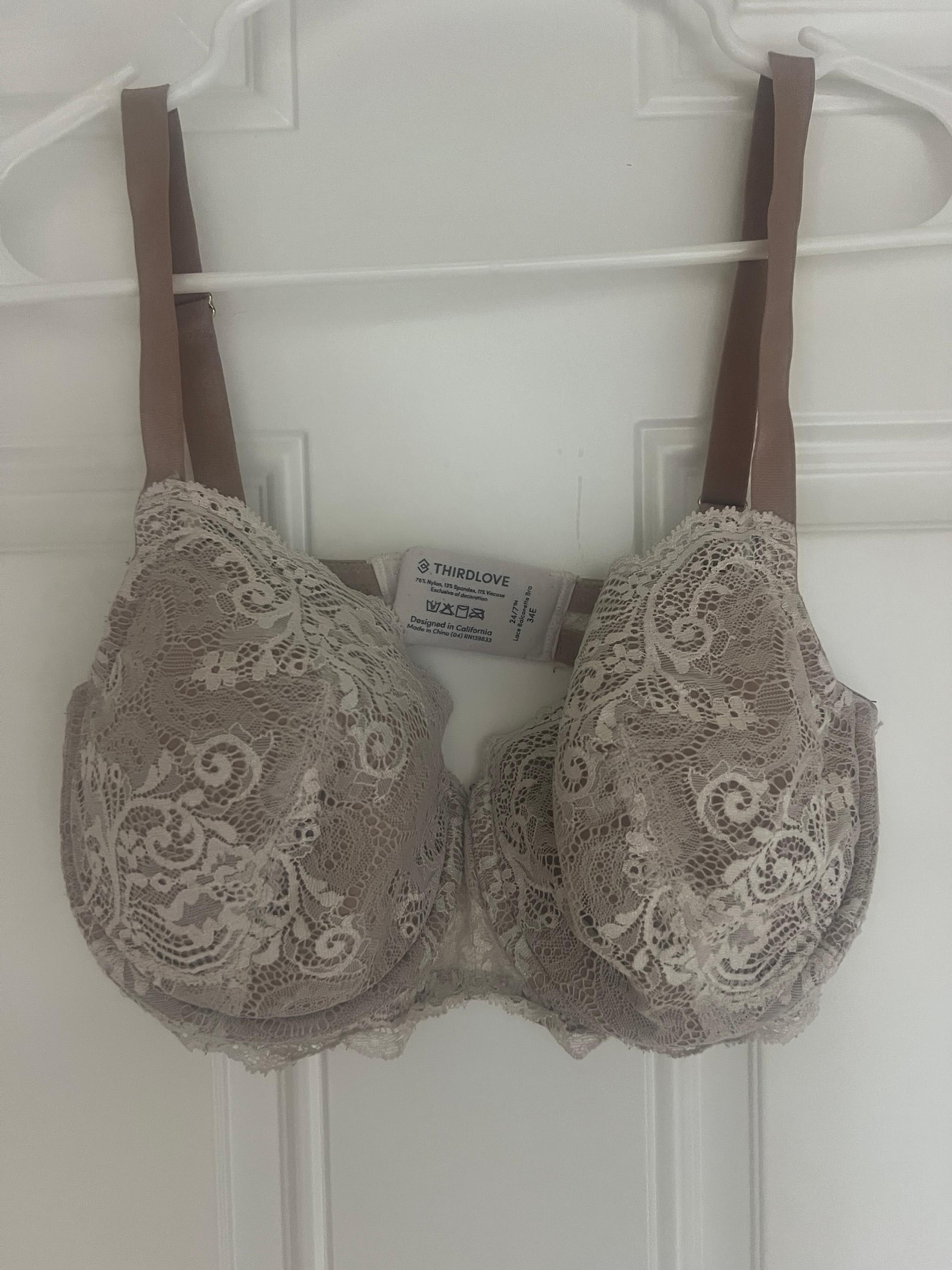 Beige Lace Bra Size 34 E