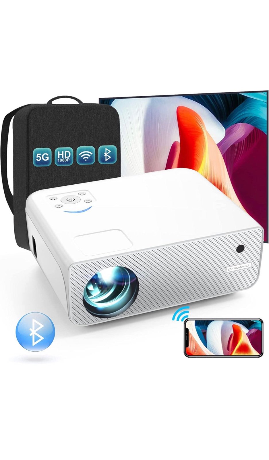 Native 1080P Projector 5G WiFi and 5.1 Bluetooth