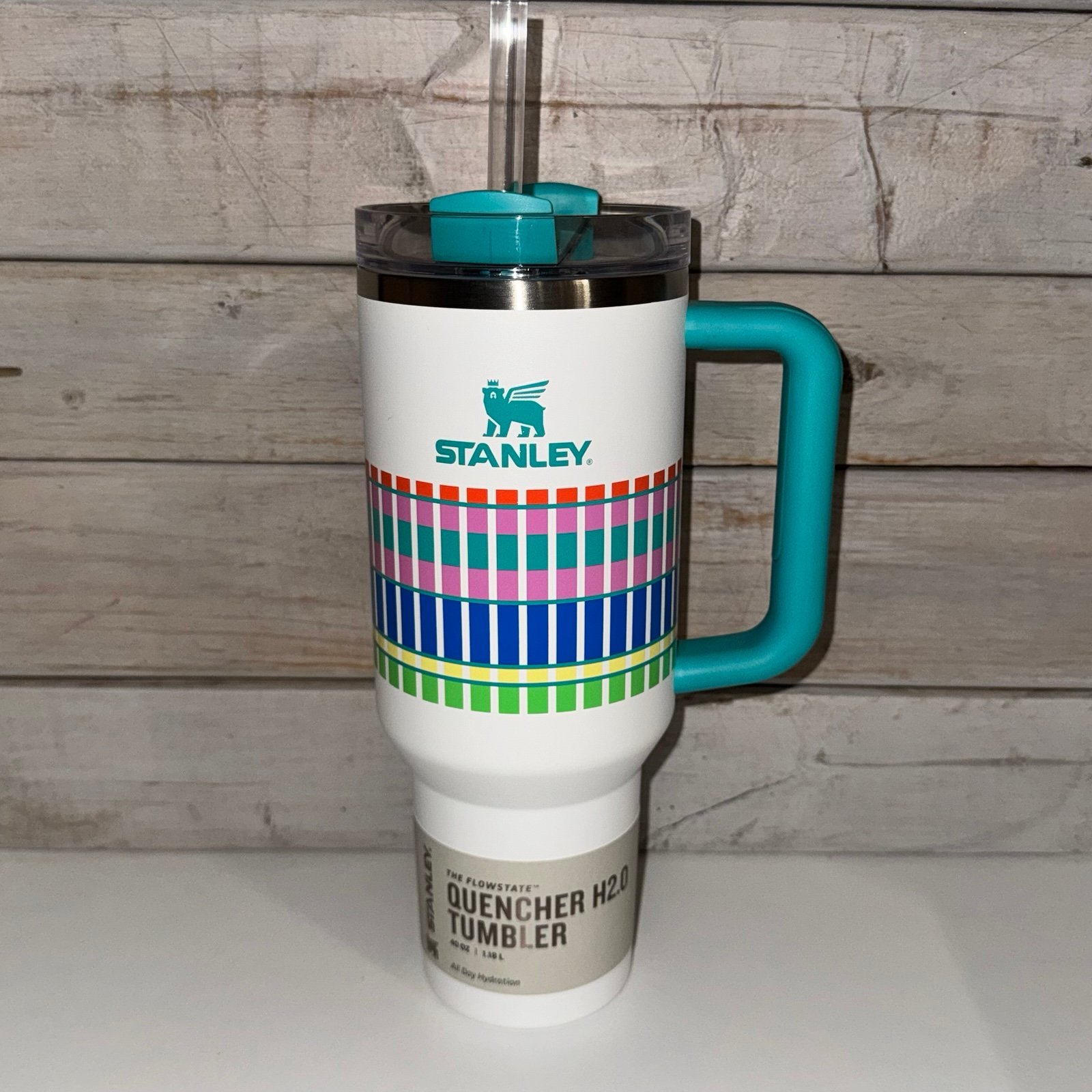 Stanley Quencher H2.0 FlowState 40oz Tumbler SUMMER PLAID TARGET EXCLUSIVE NWT