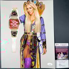 WWE Charlotte Flair Signed Championship Belt 11x14 Photo A Autograph JSA COA