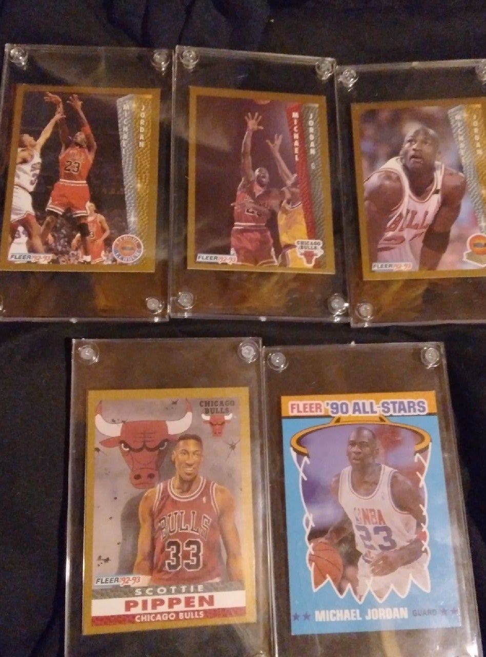 5 x Lot Vintage Michael Jordan Bulls Scottie Pippen Fleer Cards Chicago