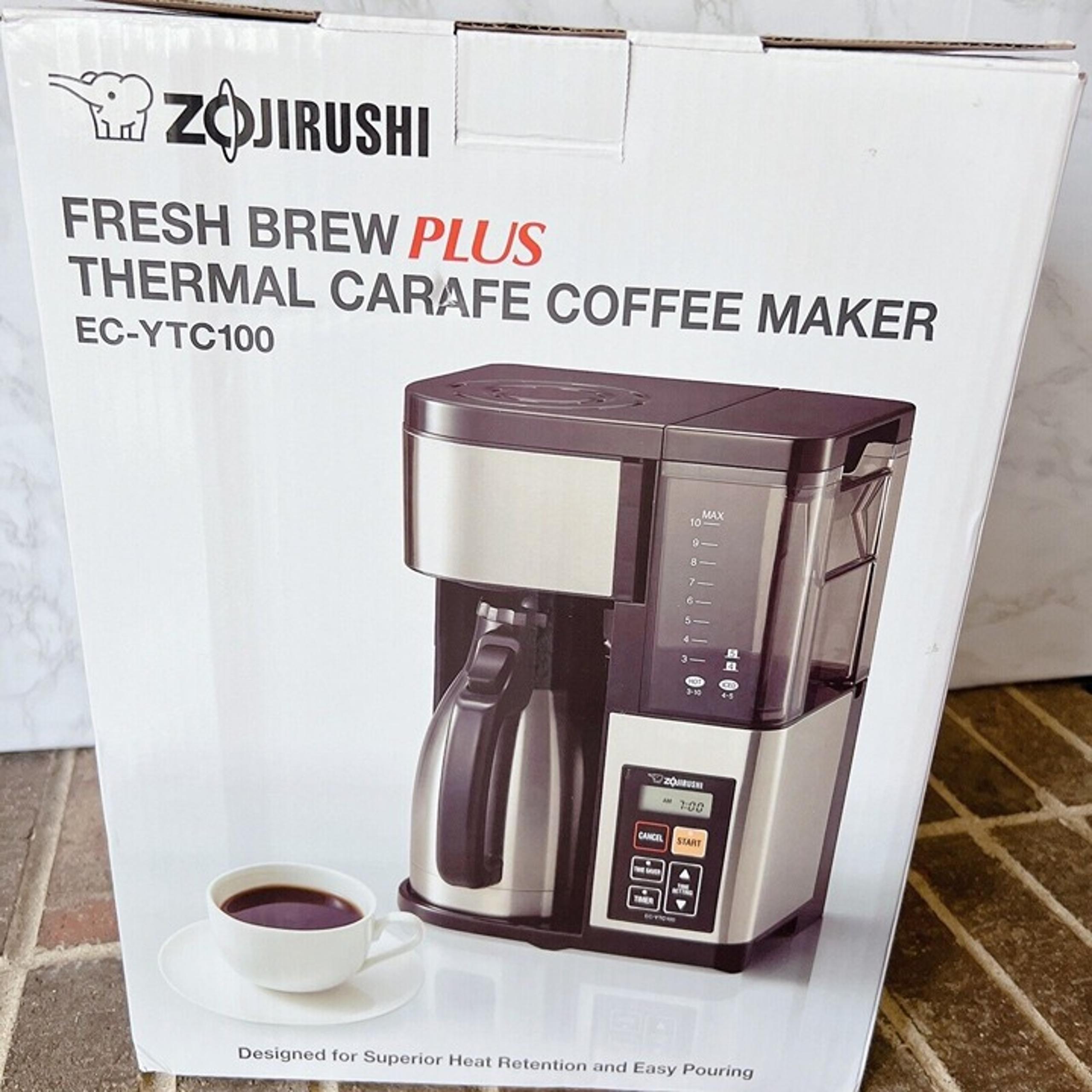 BRAND NEW EC-YTC100XB Brew Coffee Maker, 10-Cup, Stainless Steel/Black - Zojirushi