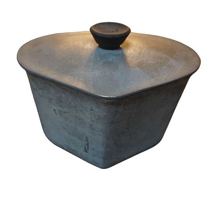 Vintage Pot Miller Maid Aluminum Cookware KC MO Triangle Mirro Lid Hard To Find