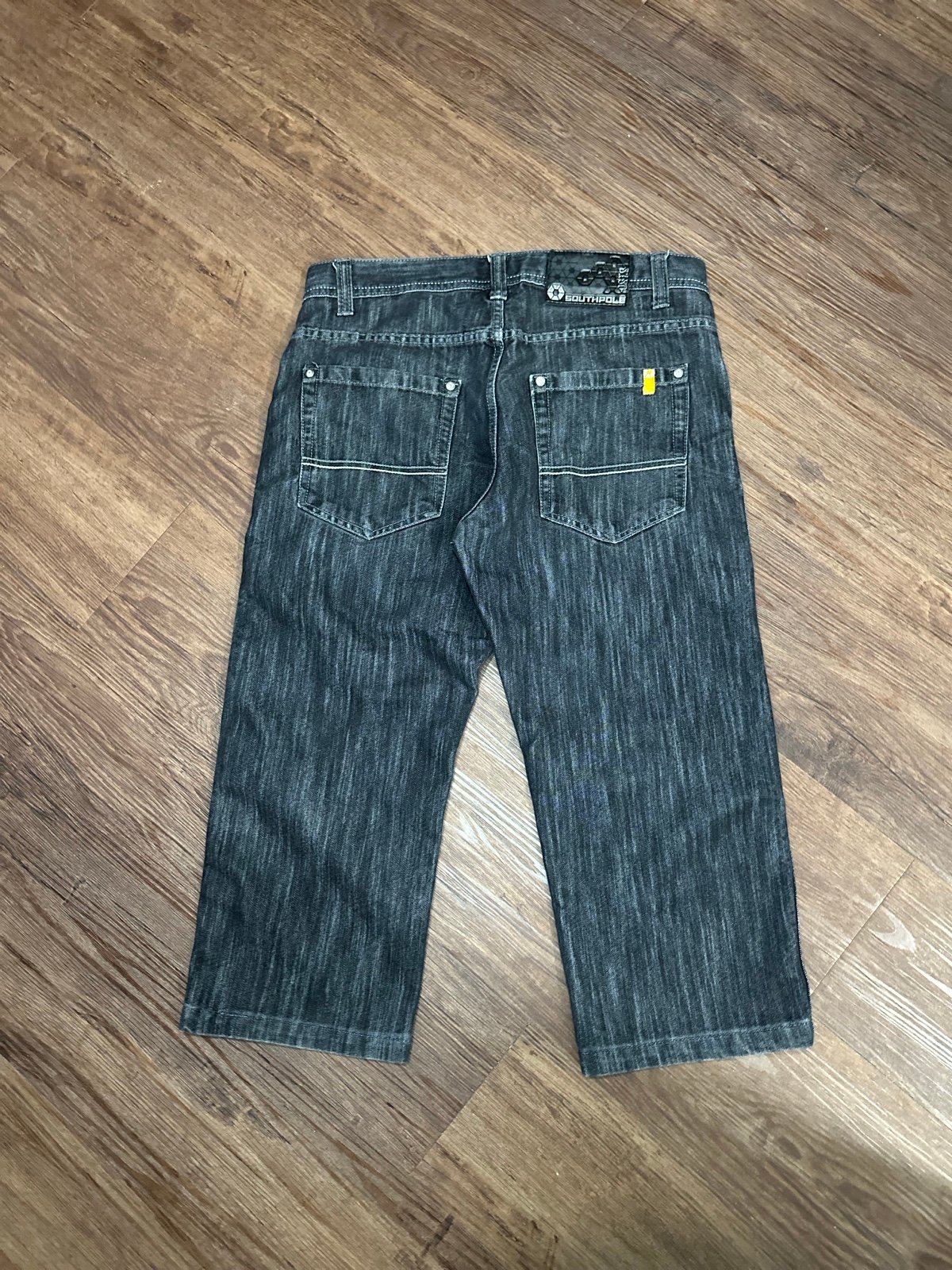 Vintage Y2K Southpole Jeans Sz 36 Straight Leg Hip Hop Skater Black Yellow Tab