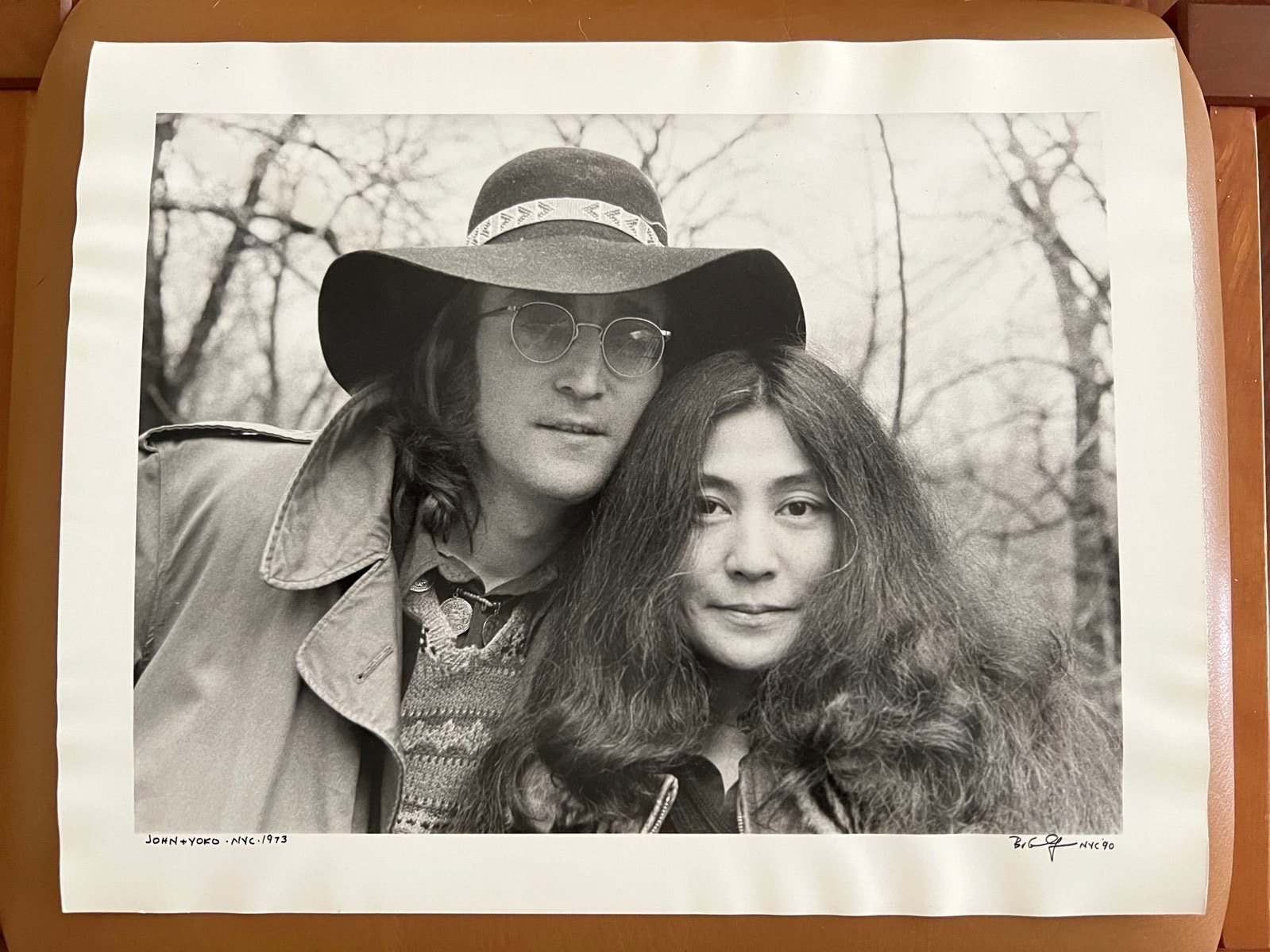 Photography Joke & Yoko NYC 1973 - Signed Bob Gruen lower right corner