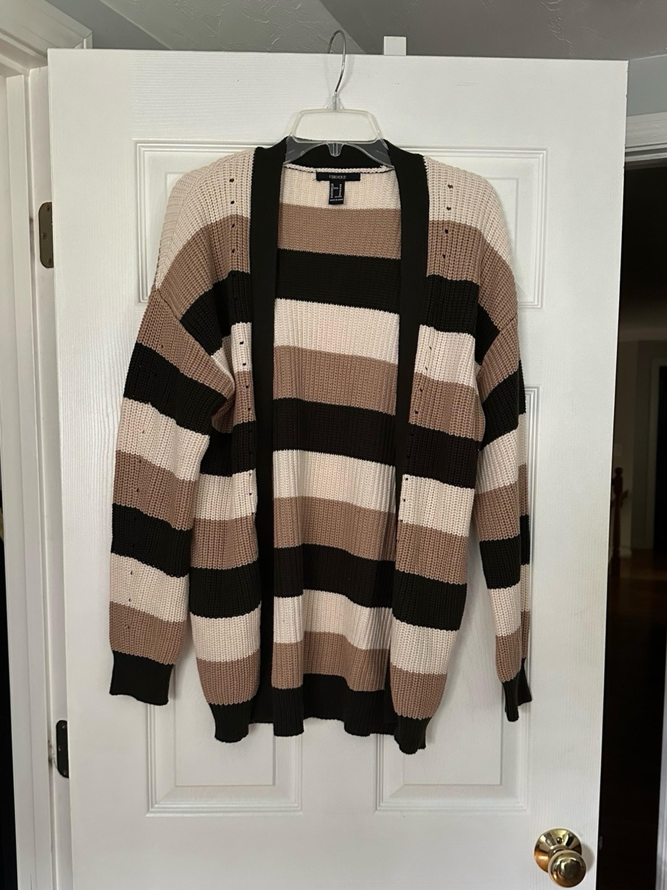 Forever 21 Striped Cardigan with Pockets