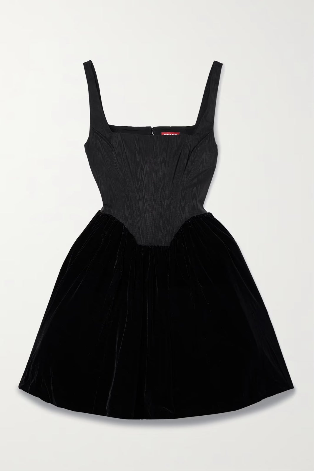 Staud Landscape Velvet and Moire Corset Mini Dress - Size 8